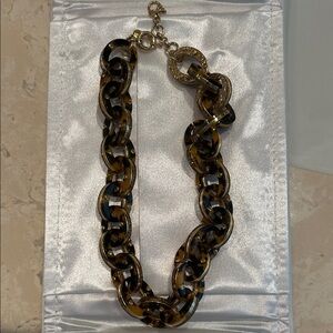 J. Crew Tortoise and Gold Chain Necklace